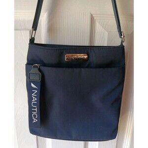 Nautica Blue Nylon Crossbody Bag With Adjustable Strap & Zipper Pocket